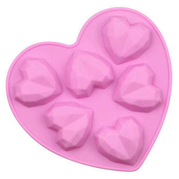 Silikonform 6 Diamantherzen. Online-Verkauf