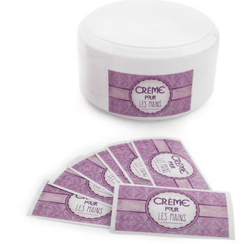 Fialové nálepky crème pour les mains