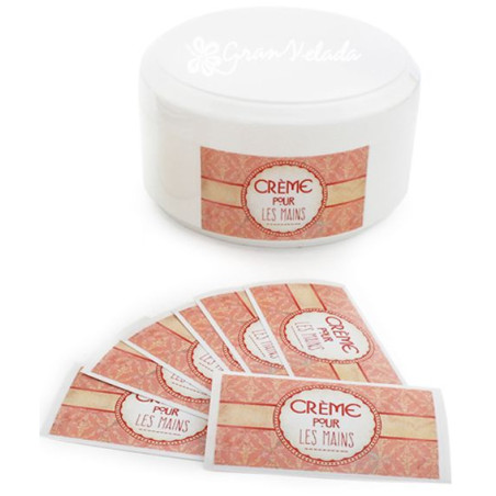Oranžové nálepky crème pour les mains