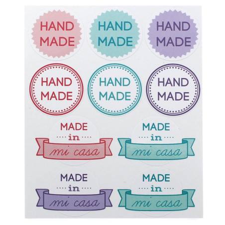 Mischung aus handgemachten Aufklebern