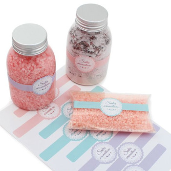 Aufkleber für Duftsalze. Online-Verkauf.