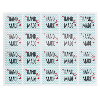 Aufkleber "handgefertigt" in maritimen Stil