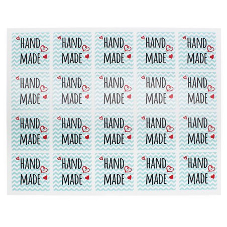 Aufkleber "handgefertigt" in maritimen Stil